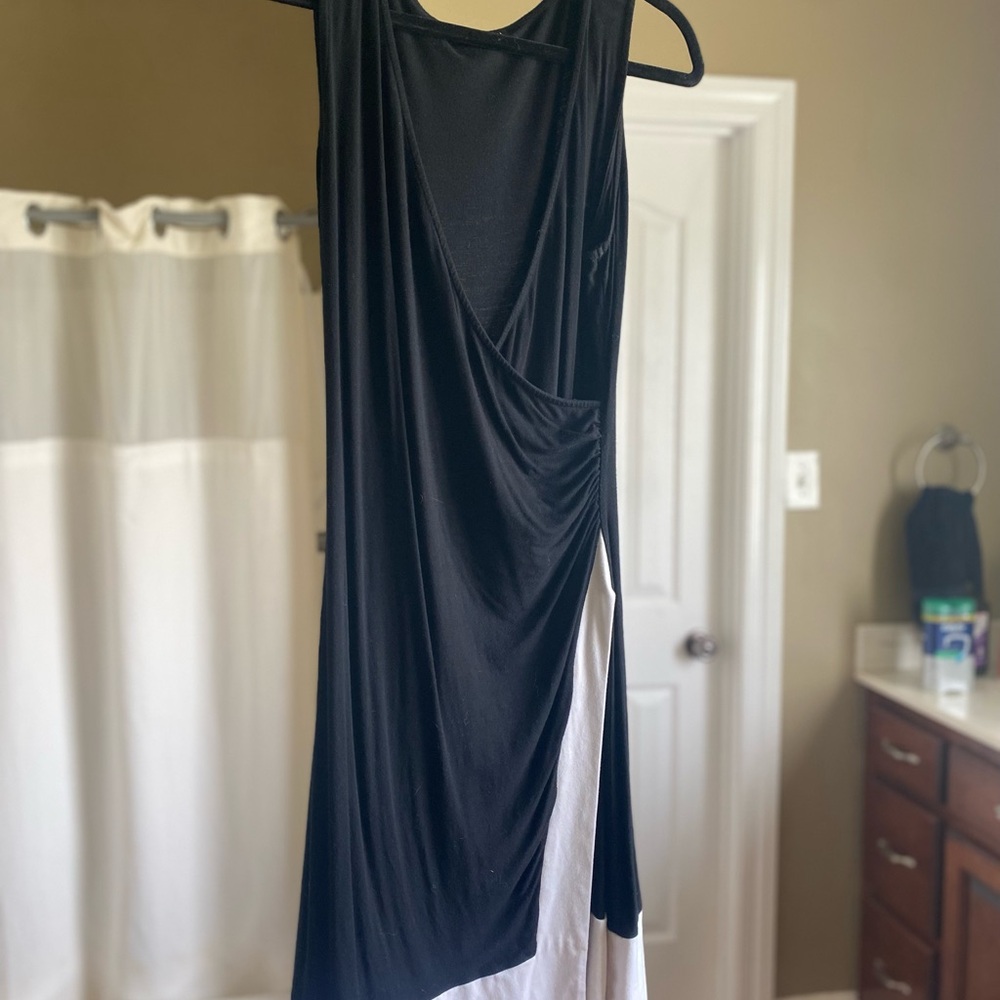 PattyBoutik Black Asymmetrical Ruched Sheath Dress